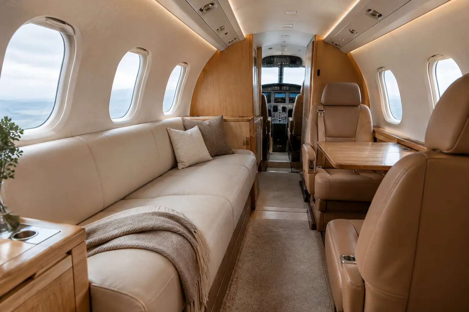 Turboprop cabin interior
