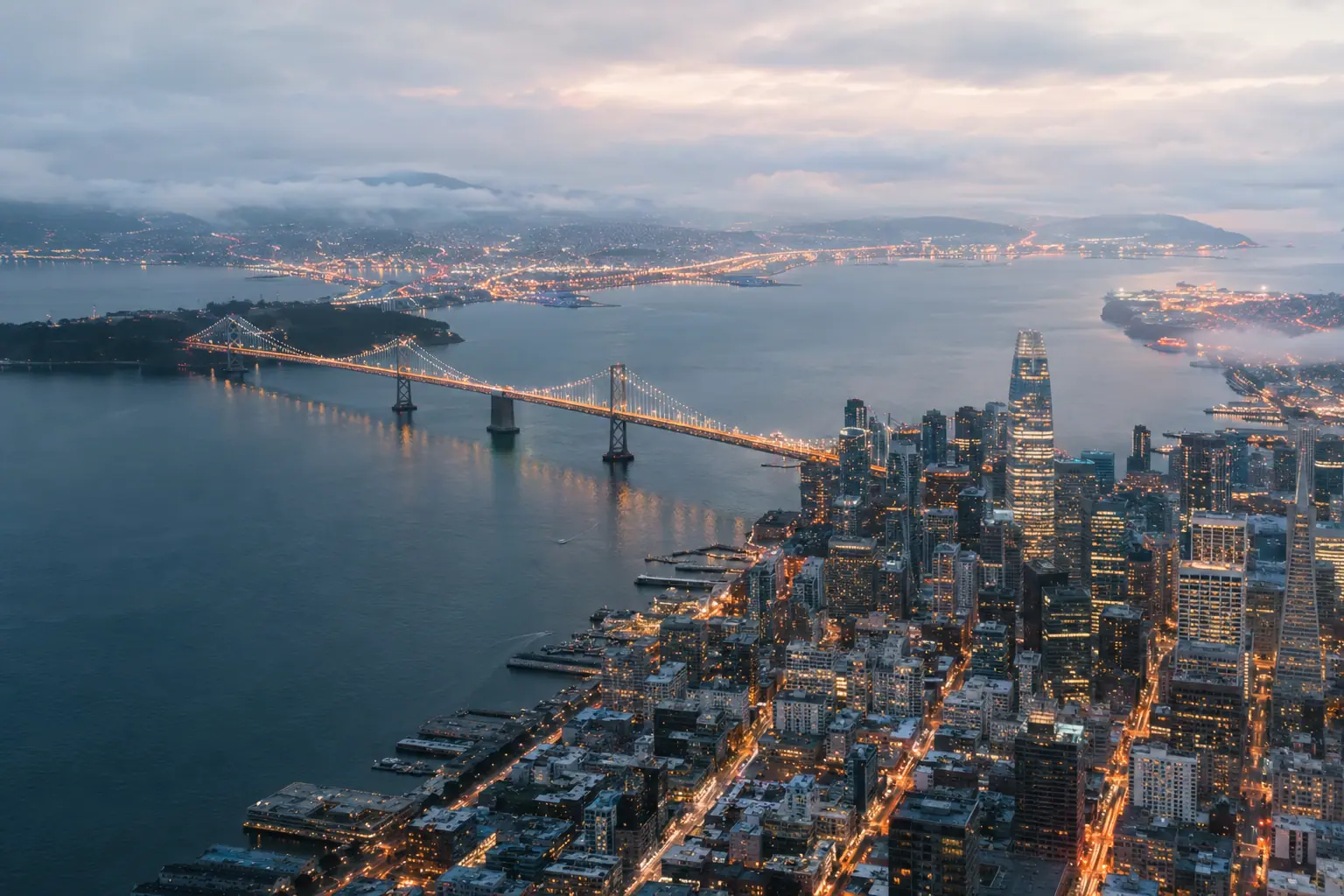 San Francisco at night from above