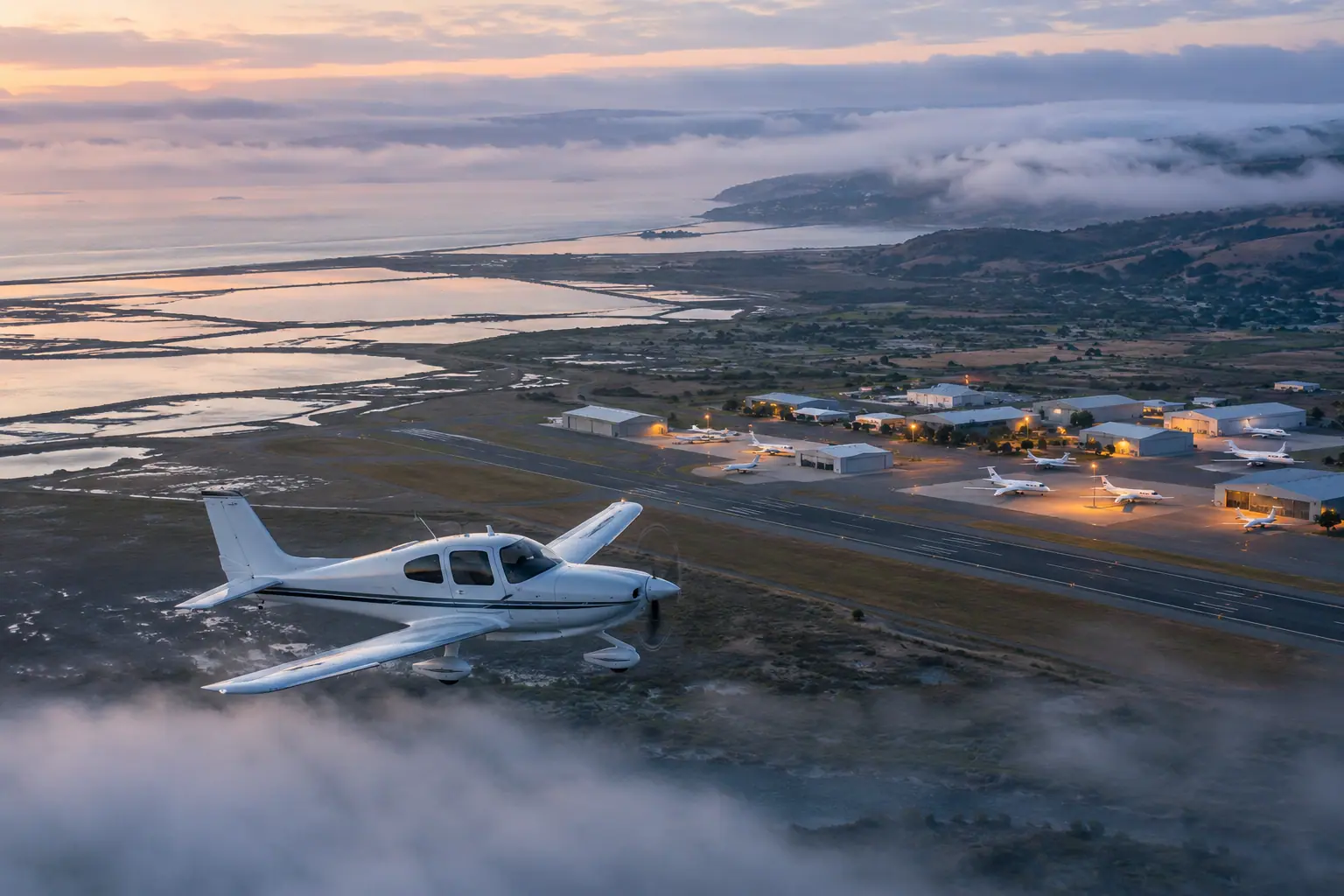 Private jets at Hayward Executive Airport