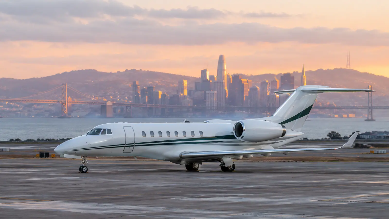 Private jet near San Francisco