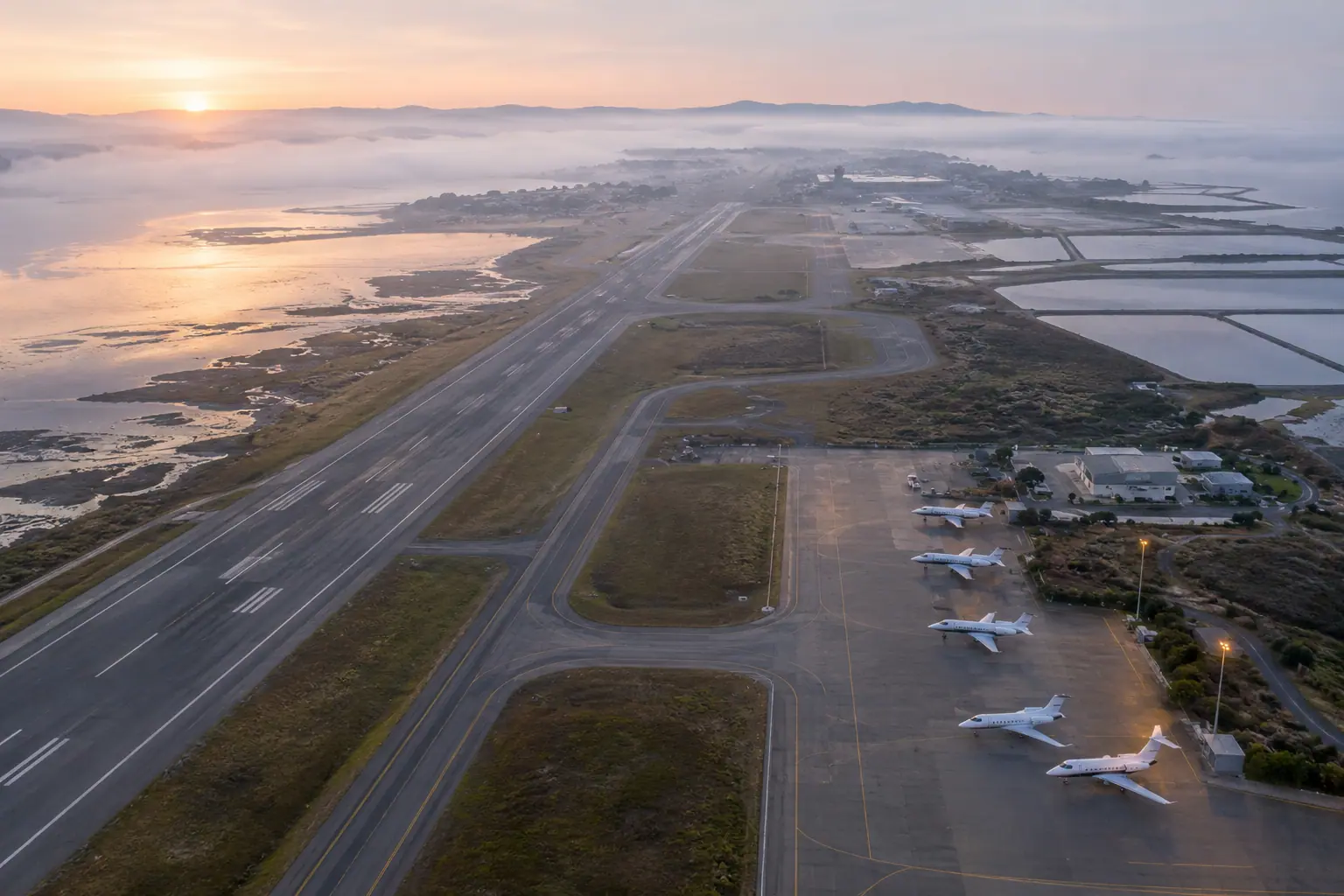 Private jets at San Francisco International Airport