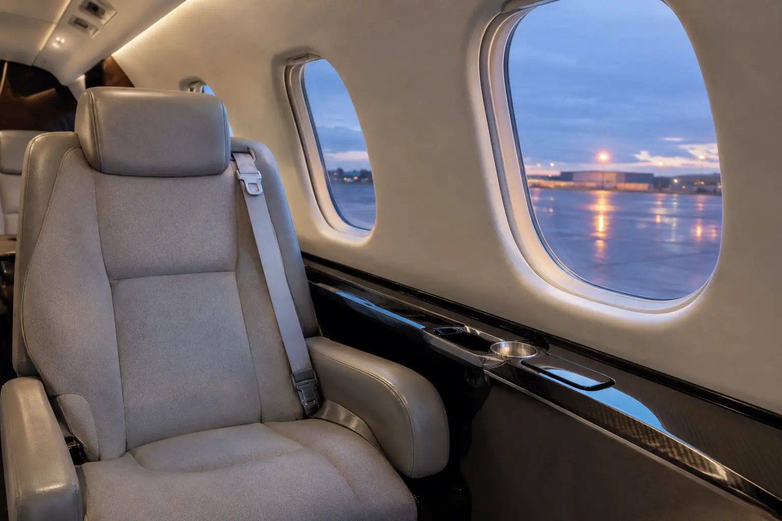 Midsize jet cabin interior